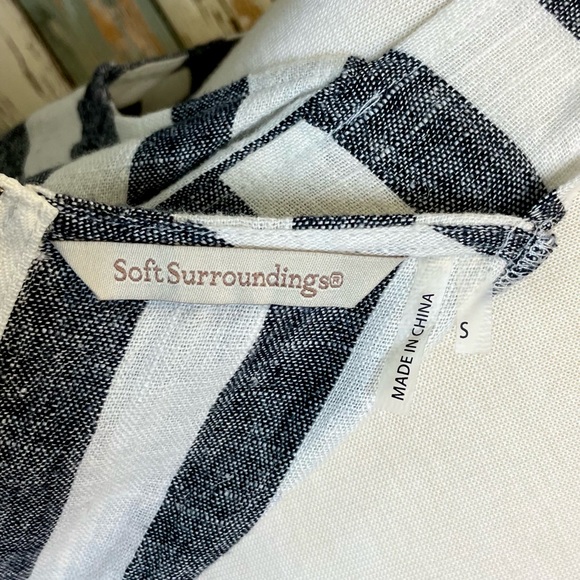 Soft Surroundings Striped Sunset Park Tunic Cold Shoulder Linen Blend Size Small - Picture 6 of 9